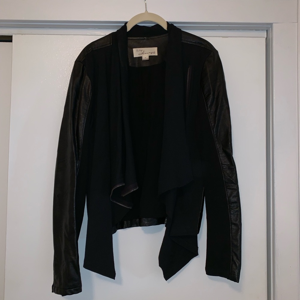 Vintage Havana Draped Faux Leather Jacket